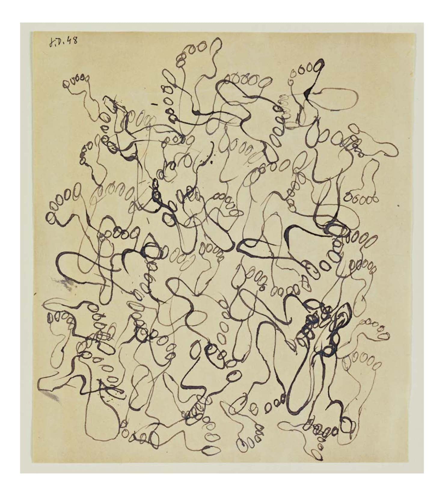 Jean Dubuffet - Footprints, page from the sketchbook El Golea, II, 16x12" (A3) Poster Print