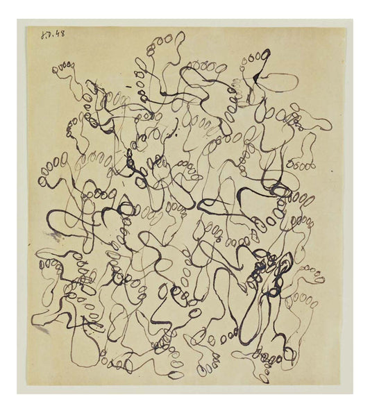 Jean Dubuffet - Footprints, page from the sketchbook El Golea, II, 16x12" (A3) Poster Print