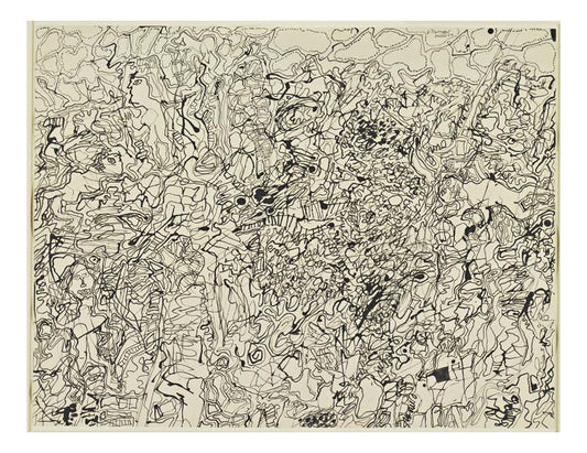 Jean Dubuffet - Ties and Whys Landscape with Figures, 16x12" (A3) Poster Print