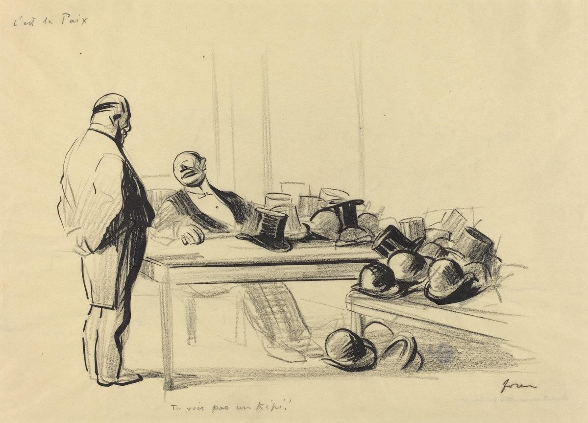 Jean-Louis Forain:C'est la Paix.  Tu vois pas un kepi!,16x12"(A3) Poster