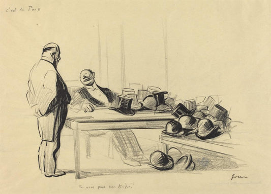 Jean-Louis Forain:C'est la Paix.  Tu vois pas un kepi!,16x12"(A3) Poster