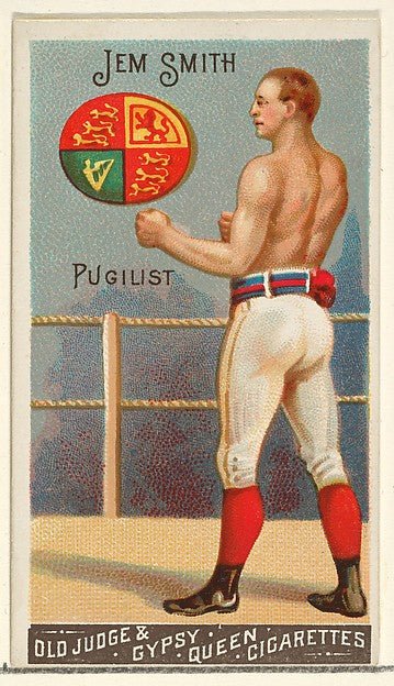:Jem Smith Pugilist from the Goodwin Champion series for Old Judge and Gypsy Queen Cigarettes 1888, vintage artwork, 16x12"(A3) Poster Print
