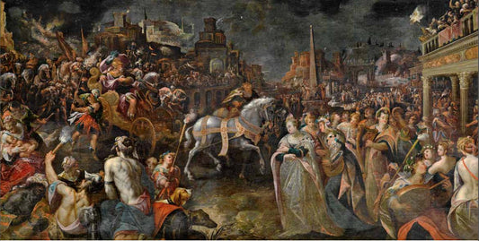 Jephthah’s Return, vintage artwork by Gillis van Valckenborch, A3 (16x12") Poster Print