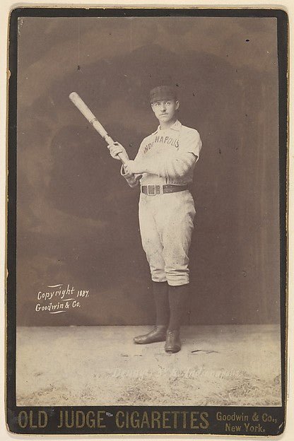 :Jerry Denny 3rd Base Indianapolis from the series Old Judge Cigarettes 1887, vintage artwork, 16x12"(A3) Poster Print