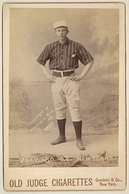 :J.M. Ward Shortstop New York from the series Old Judge Cigarettes 1887, vintage artwork, 16x12"(A3) Poster Print
