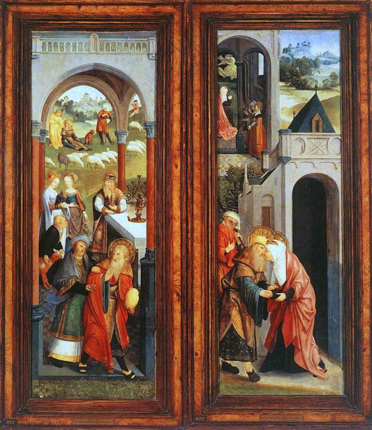 Joachim and Anna, vintage artwork by Master of Alkmaar, A3 (16x12") Poster Print