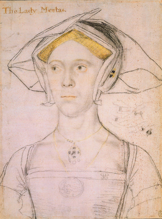 Joan, Lady Meutas (d.1577), vintage artwork by Hans Holbein the Younger, A3 (16x12") Poster Print