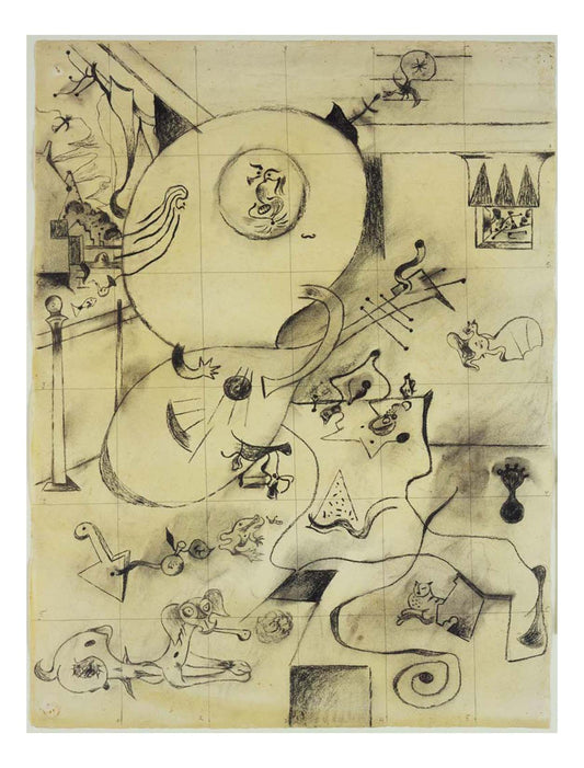 Joan Miro - Final study for Dutch Interior, I, 16x12" (A3) Poster Print