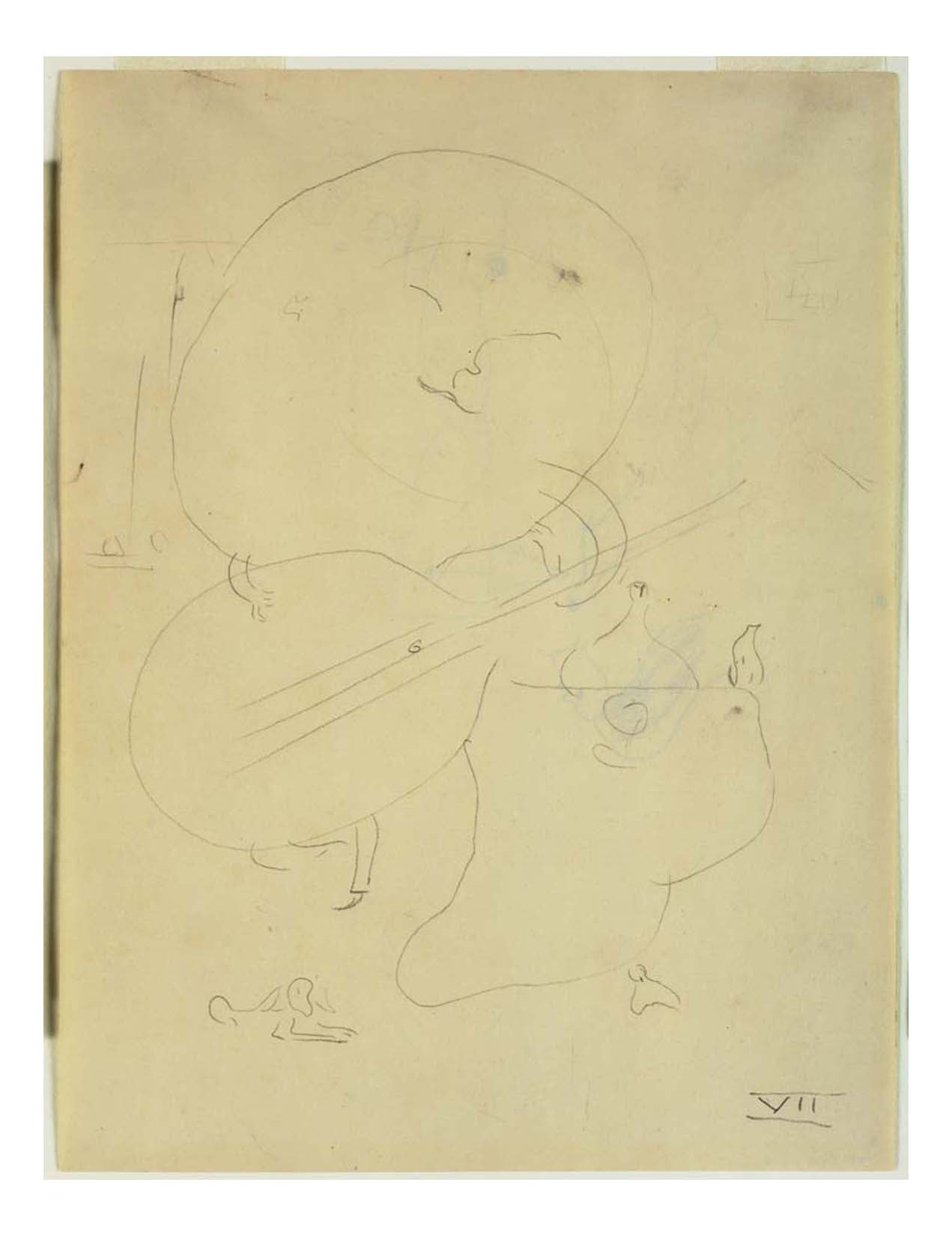 Joan Miro - Study for Dutch Interior, I (6), 16x12" (A3) Poster Print