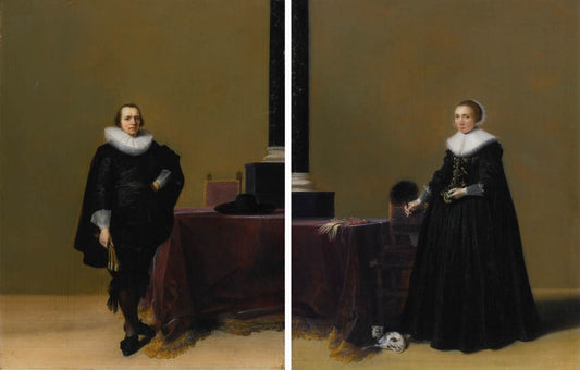Jocob van Merckt and His Wife Petronella Witsen, vintage artwork by Hendrick Pot, 12x8" (A4) Poster