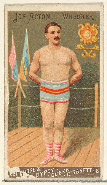 :Joe Acton Wrestler from the Goodwin Champion series for Old Judge and Gypsy Queen Cigarettes 1888, vintage artwork, 16x12"(A3) Poster Print