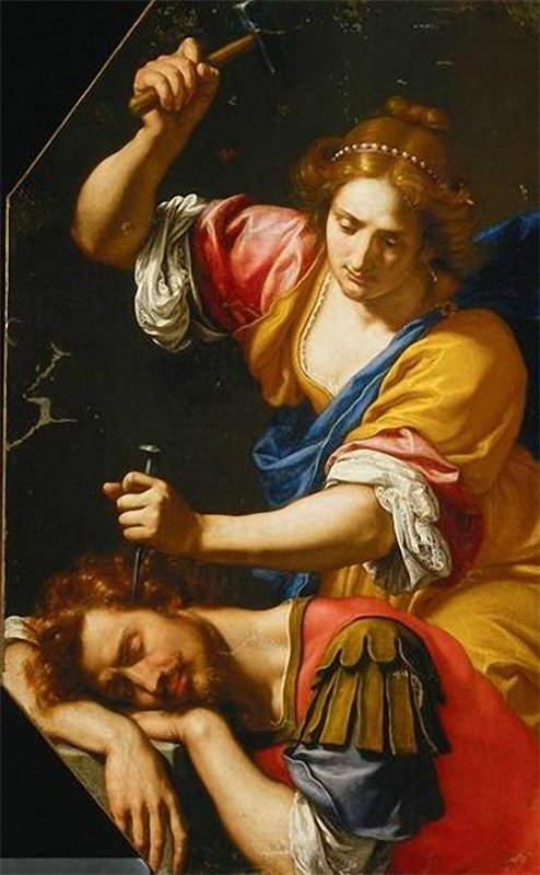 Joel and Sisera, vintage artwork by Ottavio Vannini, 12x8" (A4) Poster