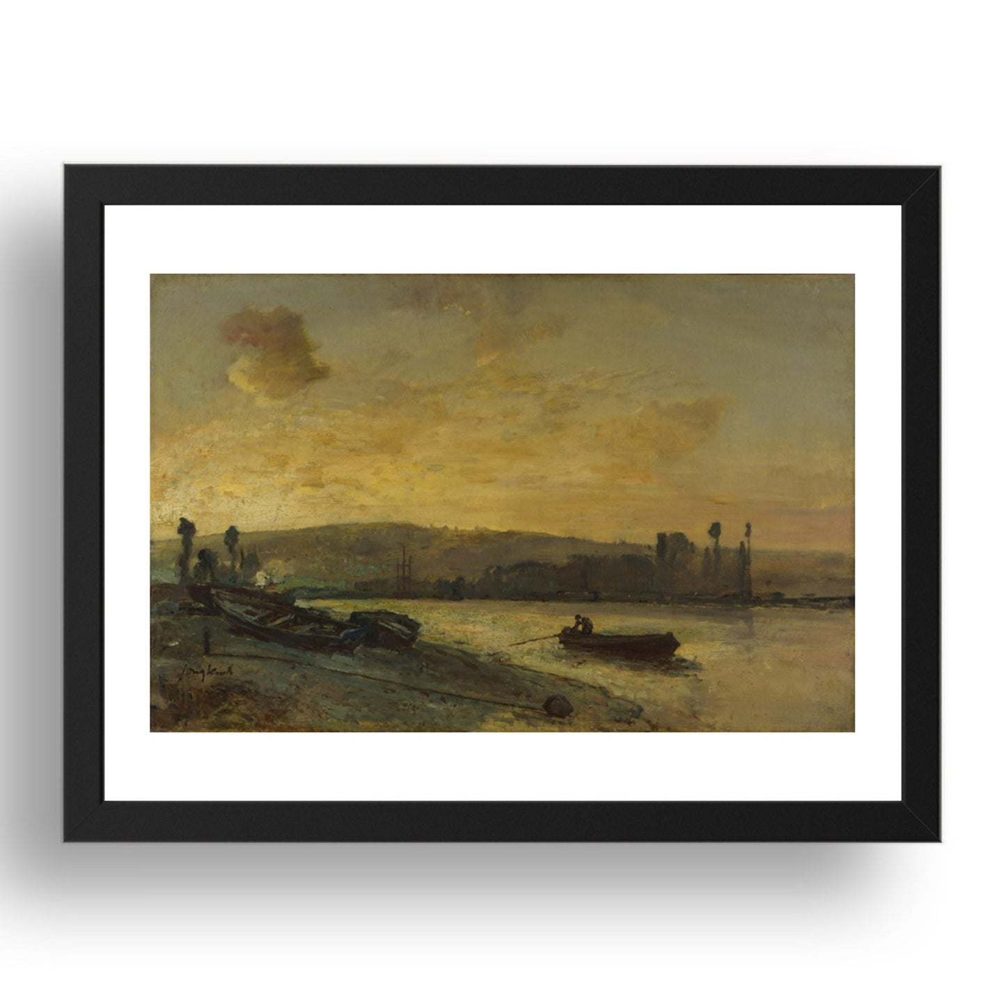 Johan Barthold Jongkind: River Scene, Poster in 17x13"(A3) Frame
