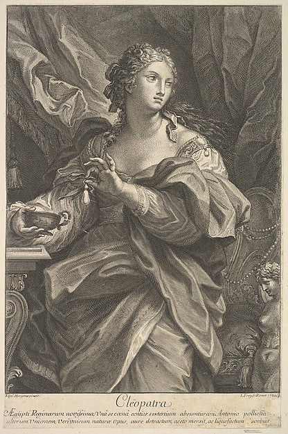 Johann Jakob Frey the Elder , After Carlo Maratti:Cleopatra 1720, vintage artwork, 16x12"(A3) Poster Print
