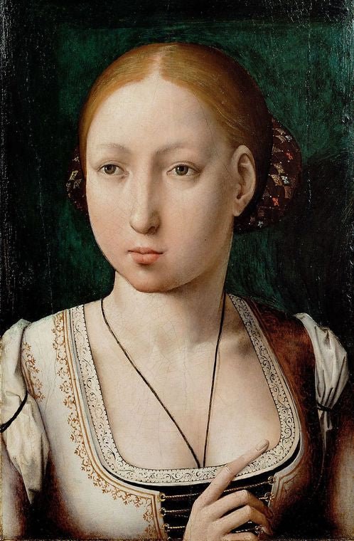 Johanna die Wahnsinnige, vintage artwork by Juan de Flandes, A3 (16x12") Poster Print