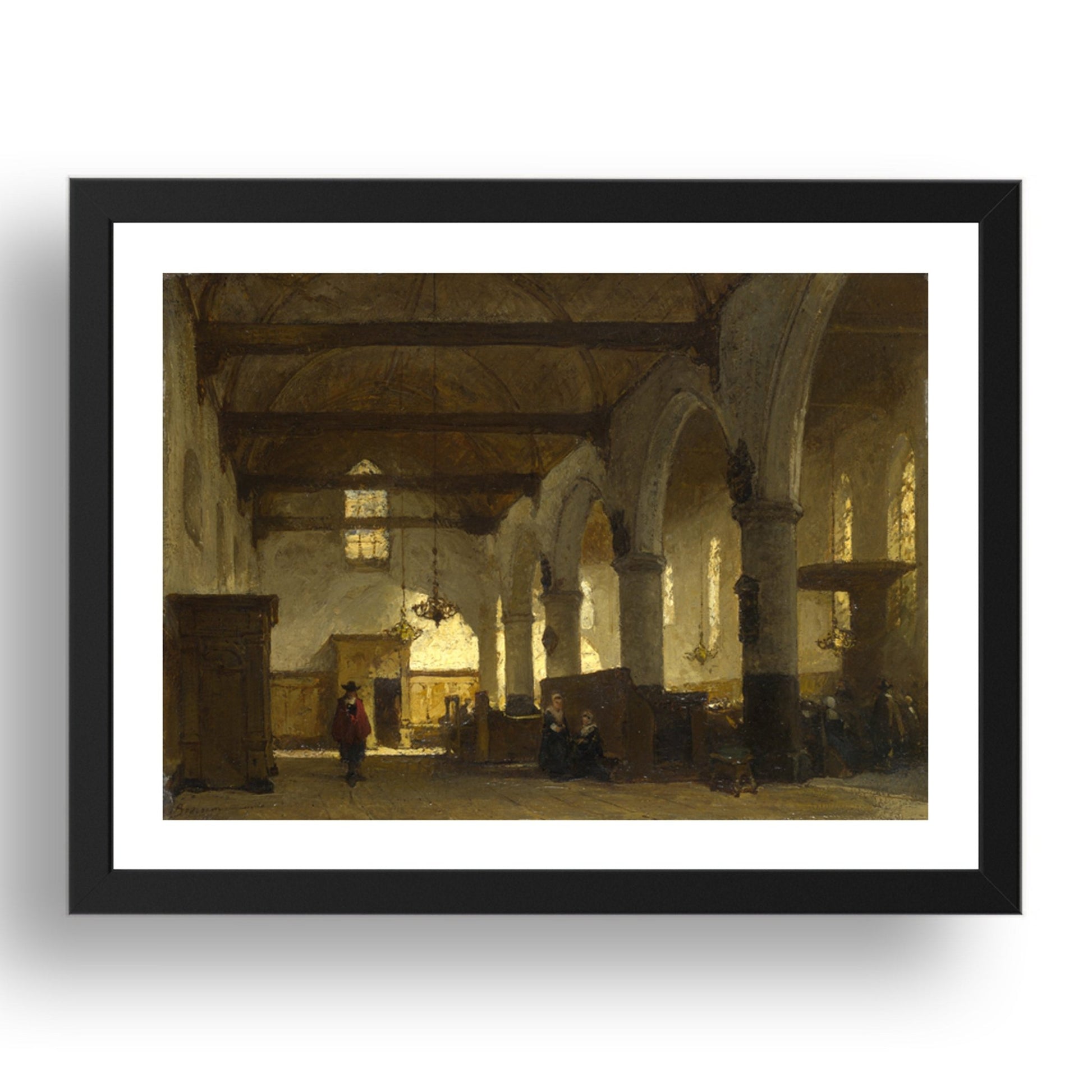 Johannes Bosboom: The Interior of the Bakenesserkerk, Haarlem, Poster in 17x13"(A3) Frame
