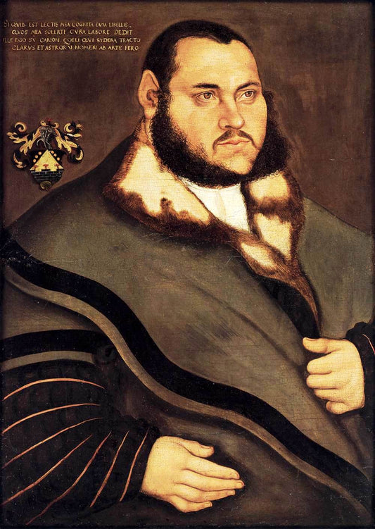 Johannes Carion, vintage artwork by Lucas Cranach the Elder, A3 (16x12") Poster Print