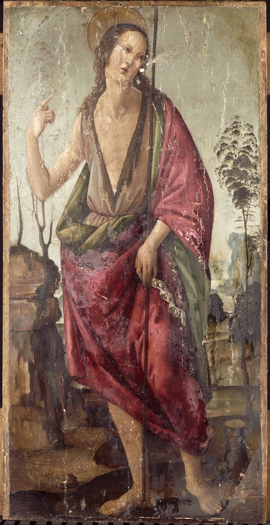 Johannes de Doper, vintage artwork by Attributed to Francesco Botticini, A3 (16x12") Poster Print