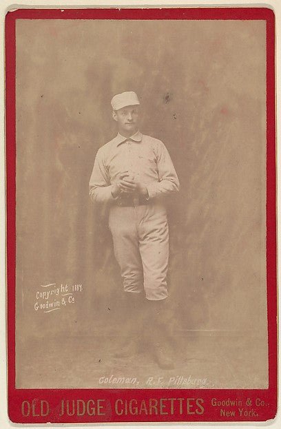 :John Coleman Right Field Pittsburgh from the series Old Judge Cigarettes 1887, vintage artwork, 16x12"(A3) Poster Print