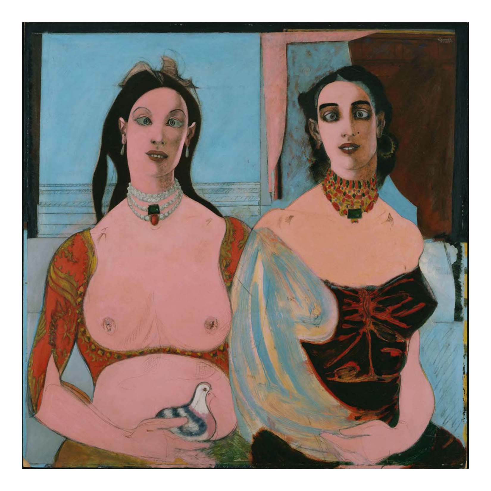 John D. Graham - Two Sisters, 16x12" (A3) Poster Print