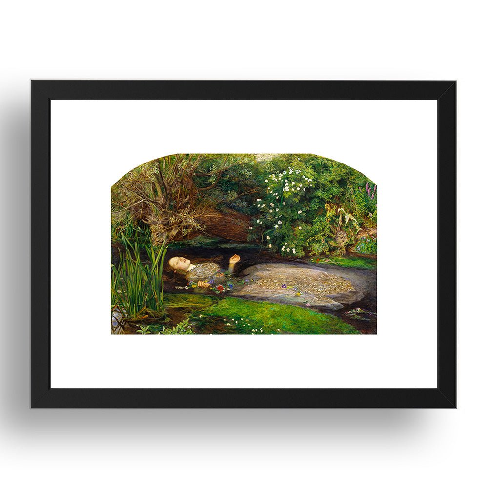 John Everett Millais - Ophelia [1852], vintage artwork in A3 (17x13") Black Frame