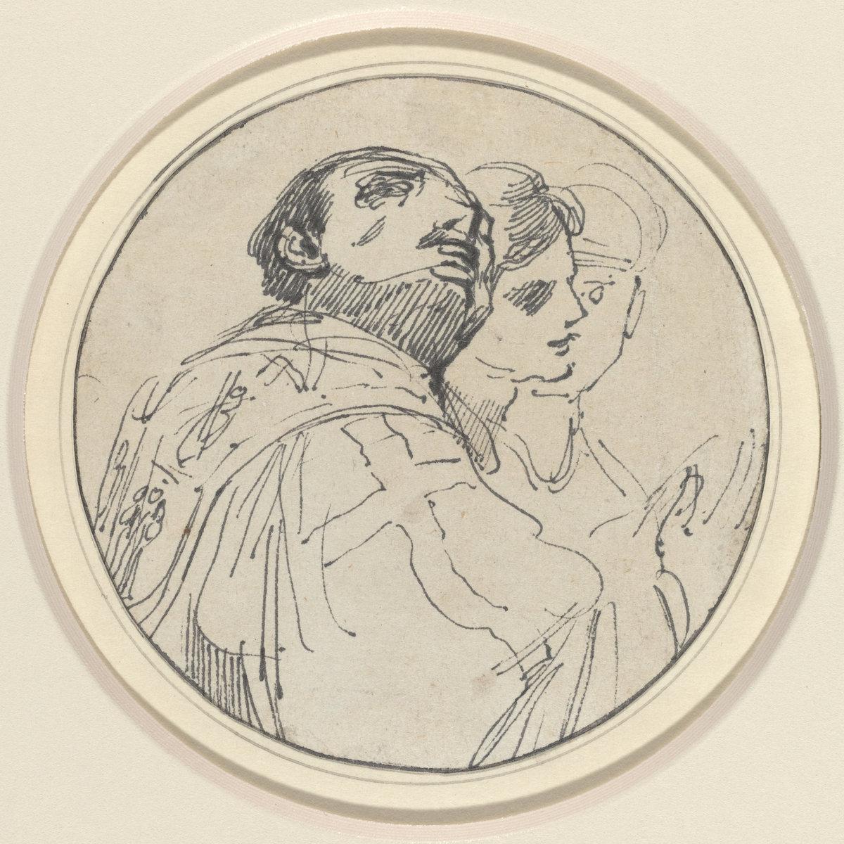 John Hamilton Mortimer:Three Oriental Heads,16x12"(A3) Poster