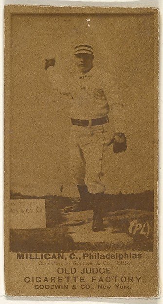 John "Jocko" Milligan Catcher Philadelphia from the Old Jud-16x12"(A3) Poster