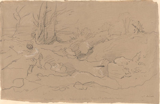 John Linnell:Bayswater, Clearing the Ground between Queen's ,16x12"(A3) Poster