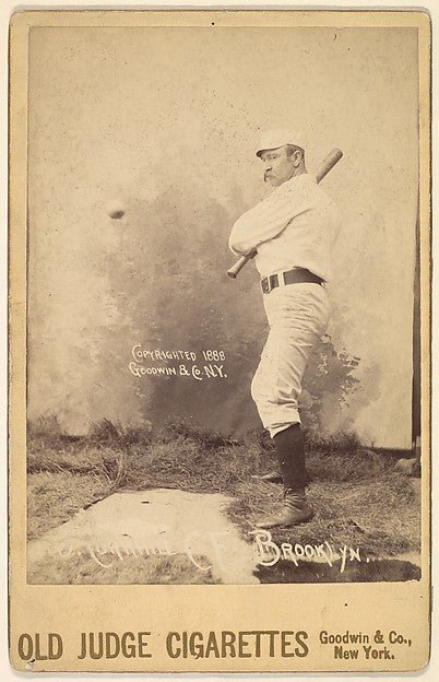 :John Stewart "Pop" Corkhill Center Field Brooklyn from the series Old Judge Cigarettes 1888, vintage artwork, 16x12"(A3) Poster Print