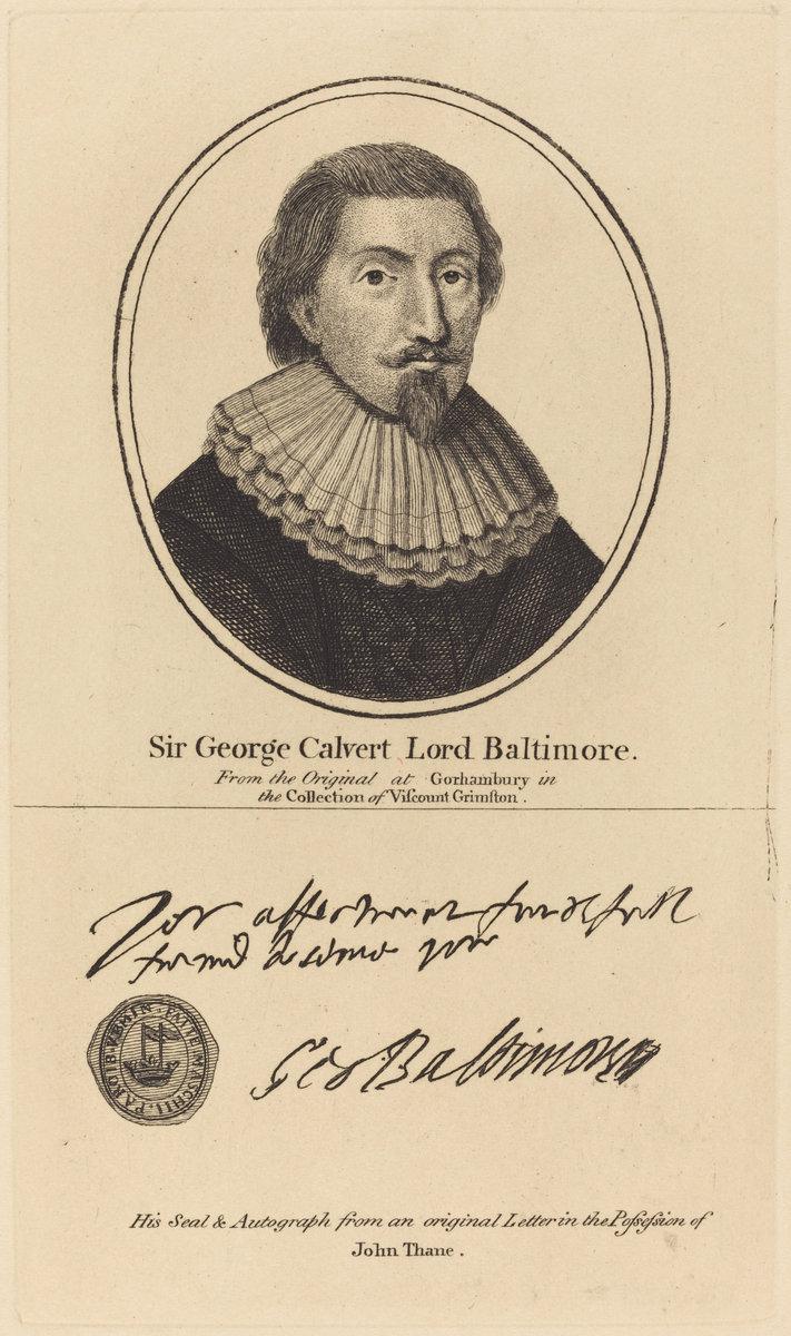 John Thane:Sir George Calvert, Lord Baltimore,16x12"(A3) Poster