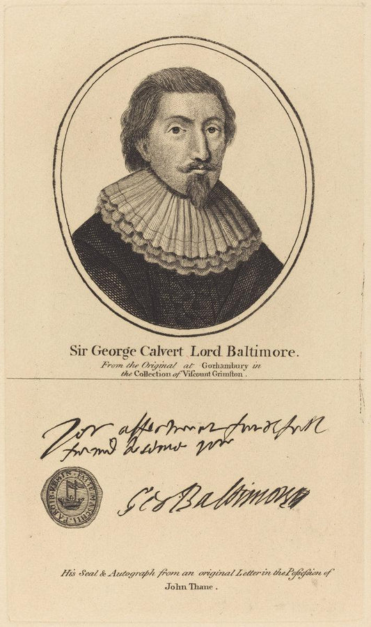 John Thane:Sir George Calvert, Lord Baltimore,16x12"(A3) Poster