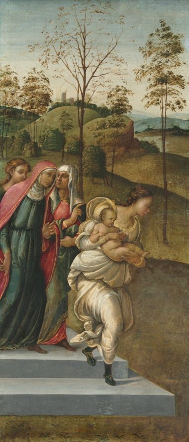 John the Baptist being Carried to Zacharias, vintage artwork by Attributed to Francesco Granacci, A3 (16x12") Poster Print