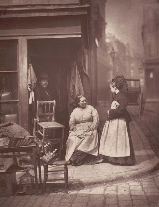 John Thomson - Old Furniture from the album Street Life in London, vintage historic photograph, modern poster print