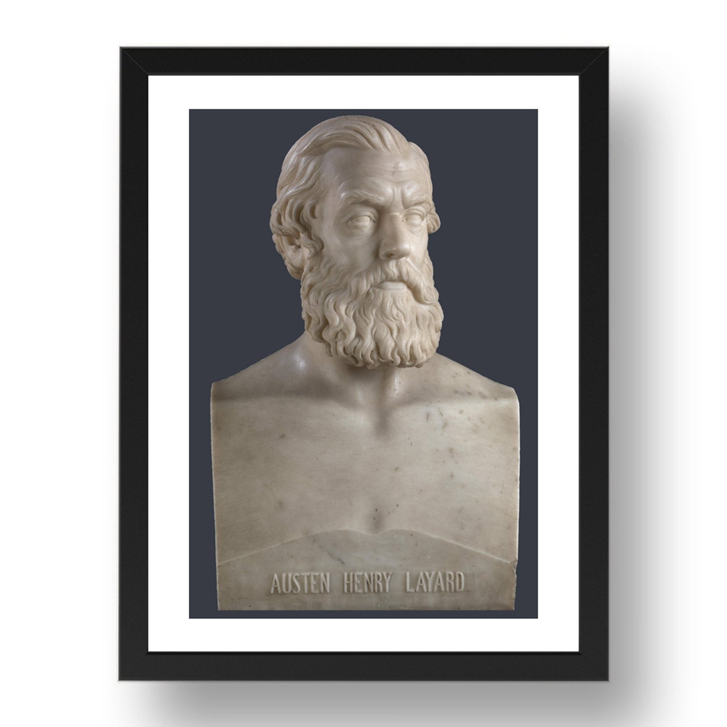 John Warrington Wood: Sir Austen Henry Layard, Poster in 17x13"(A3) Frame