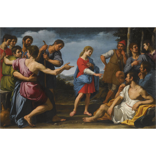 Joseph and His Brothers, vintage artwork by Ottavio Vannini, 12x8" (A4) Poster