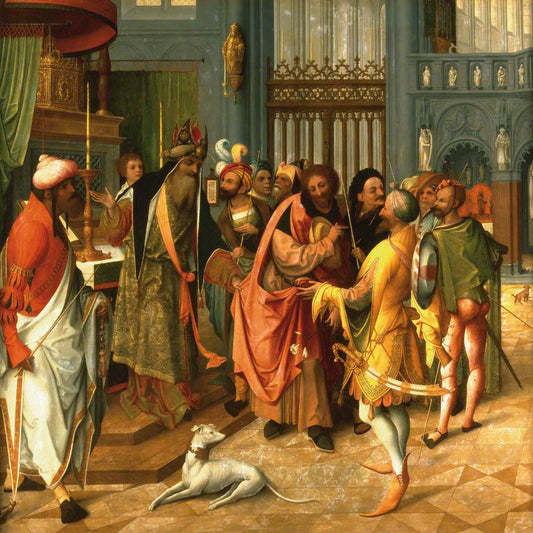 Joseph and the Suitors (recto), vintage artwork by Jan de Beer, A3 (16x12") Poster Print