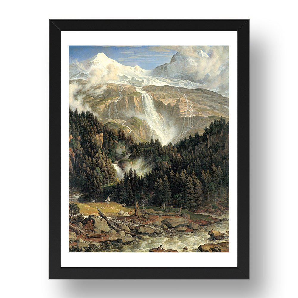 Joseph Anton Kock - Der Schmadribachfall [1821], vintage artwork in A3 (17x13") Black Frame