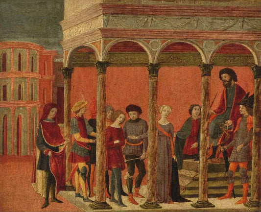 Joseph Before Pharaoh, vintage artwork by Italian school 15th Century - Unknown, A3 (16x12") Poster Print