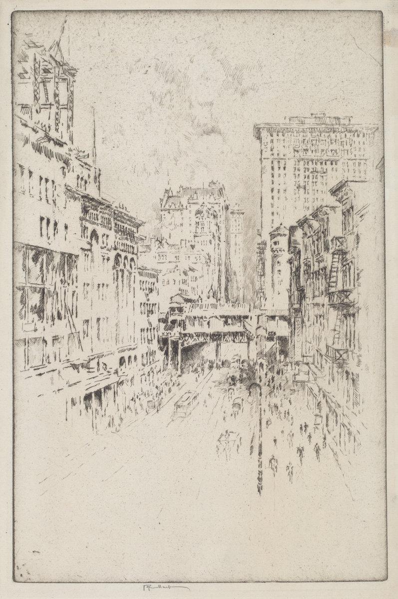 Joseph Pennell:Forty-Second Street,16x12"(A3) Poster