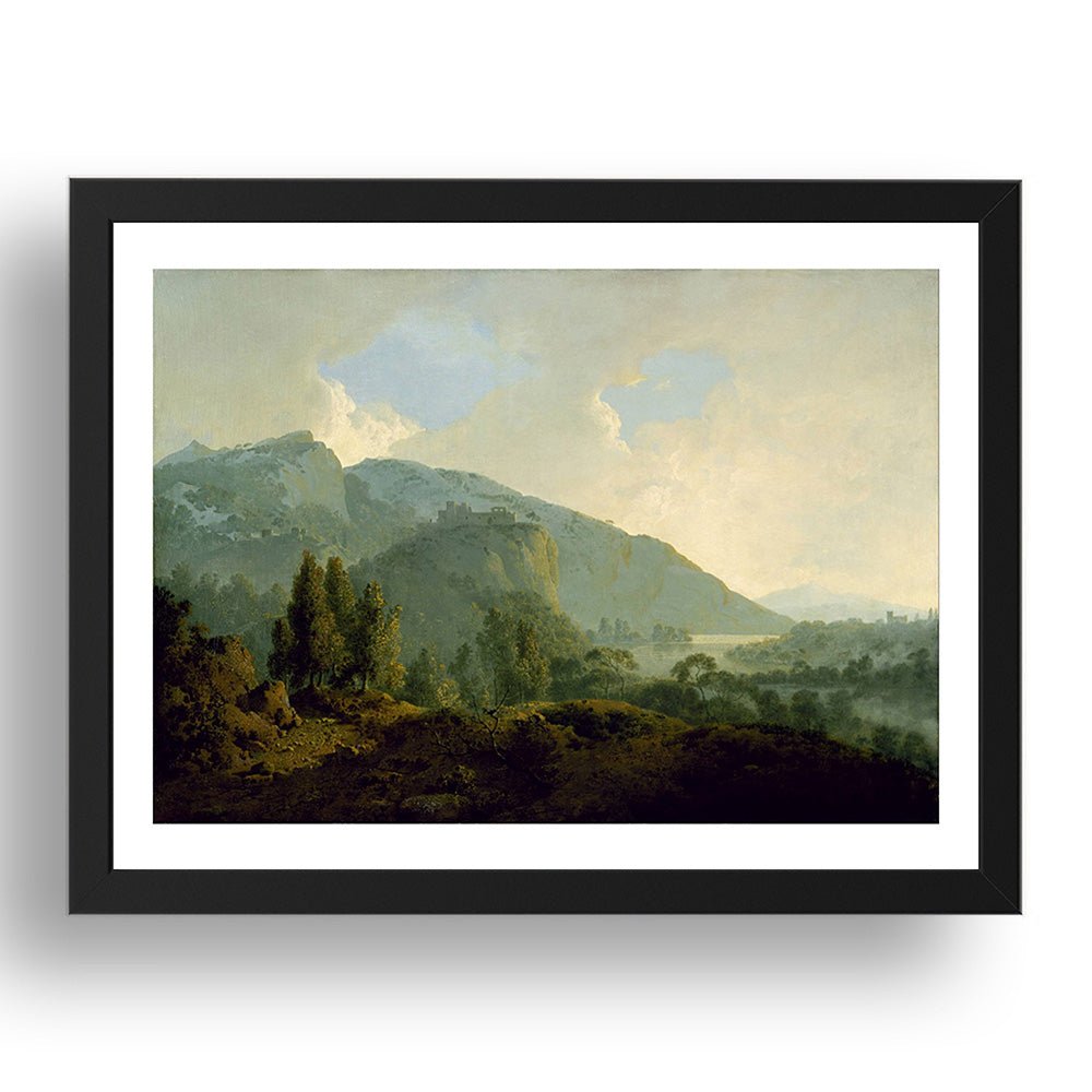Joseph Wright - ItalY, Mountains, River [c. 1790], vintage artwork in A3 (17x13") Black Frame