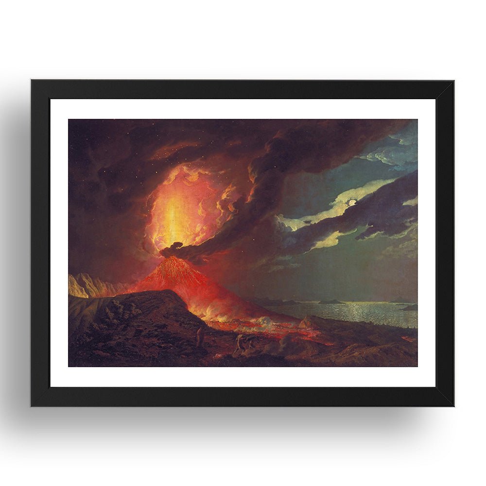 Joseph Wright - Vesuvius In Eruption, Naples [1776], vintage artwork in A3 (17x13") Black Frame