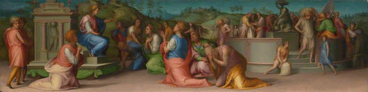 Joseph's Brothers Beg for Help, vintage artwork by Pontormo, A3 (16x12") Poster Print