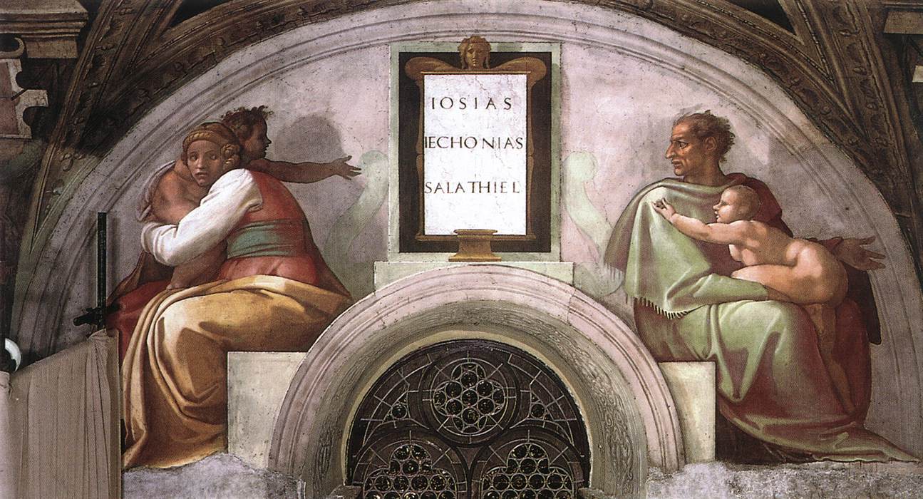 Josiah - Jechoniah - Shealtiel, vintage artwork by Michelangelo, A3 (16x12") Poster Print