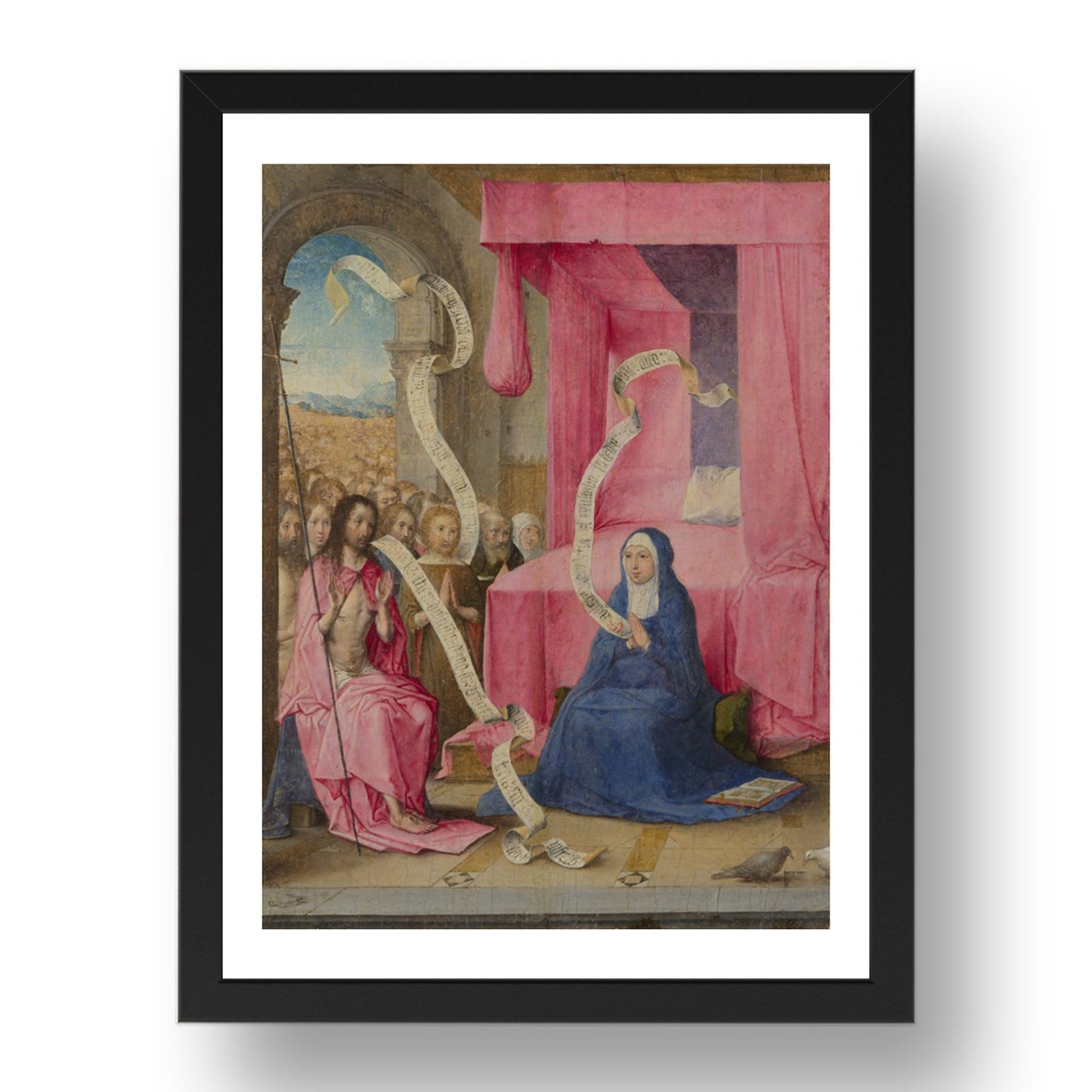 Juan de Flandes: Christ appearing to the Virgin, Poster in 17x13"(A3) Frame