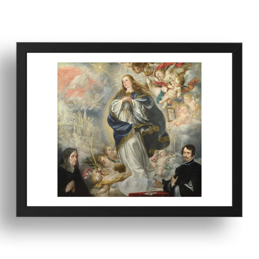 Juan de Valdes Leal: The Immaculate Conception with Two Donors, Poster in 17x13"(A3) Frame