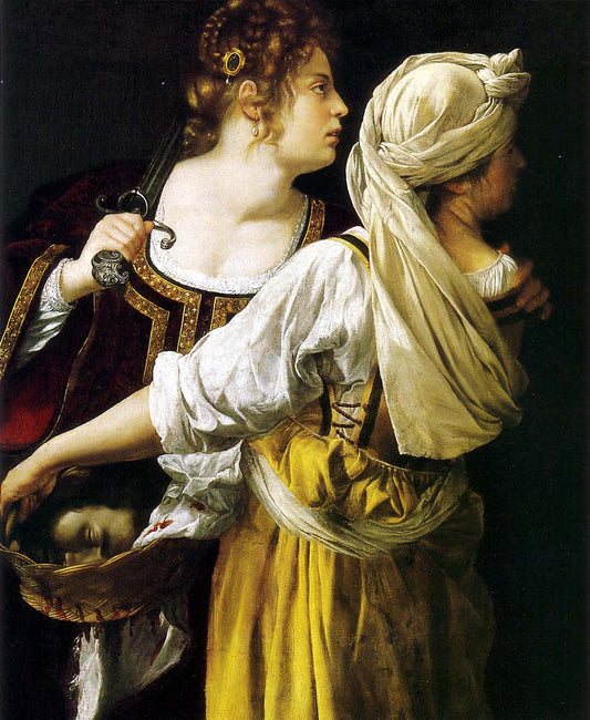 Judith and her Maidservant, vintage artwork by Artemisia Gentileschi, 12x8" (A4) Poster