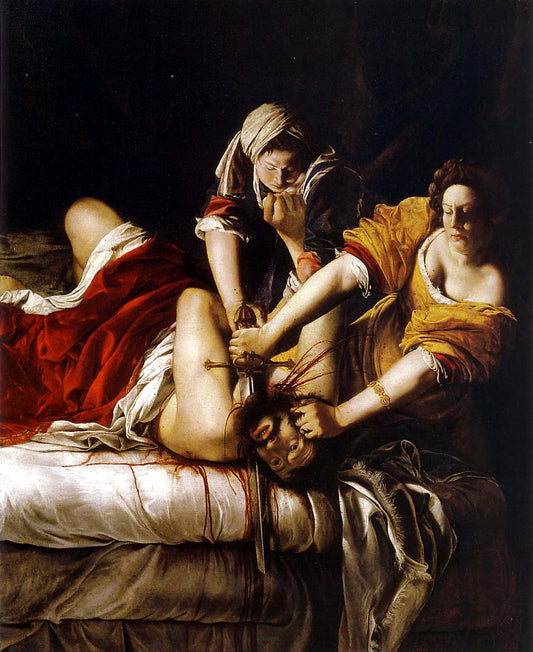 Judith Beheading Holofernes (Uffizi), vintage artwork by Artemisia Gentileschi, 12x8" (A4) Poster