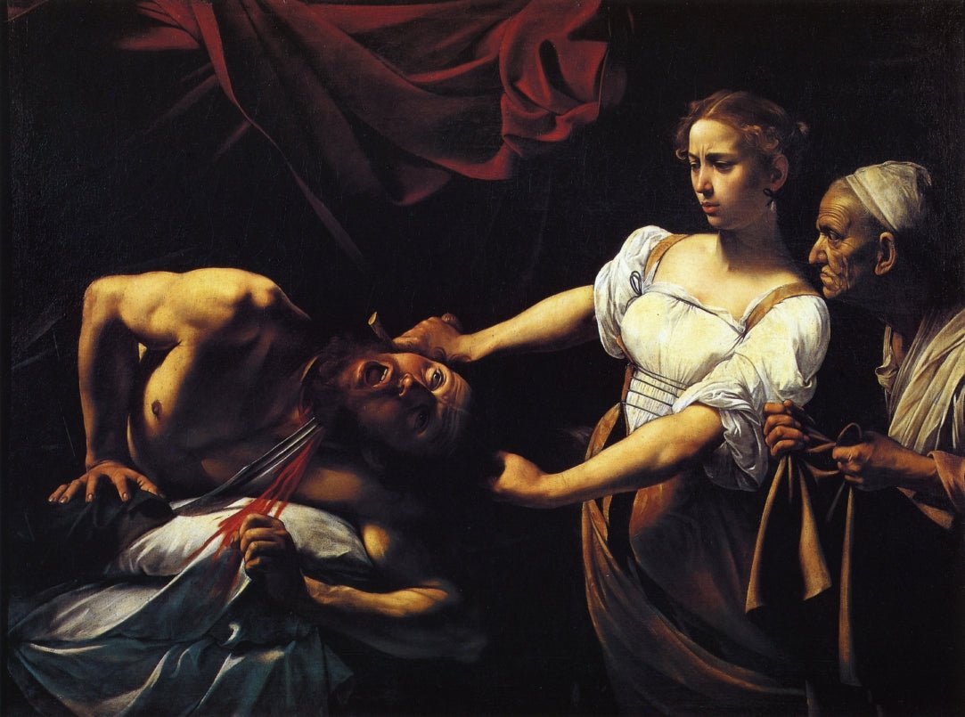 Judith Beheading Holofernes, vintage artwork by Caravaggio, 12x8" (A4) Poster