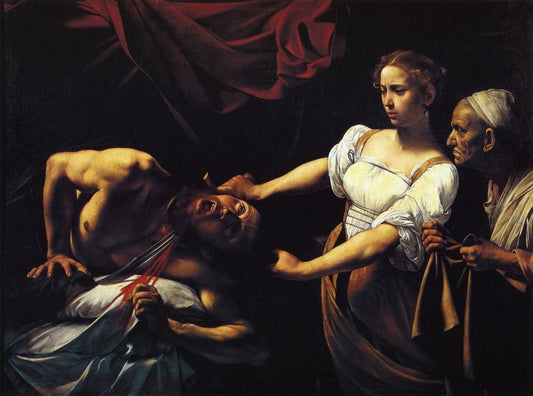 Judith Beheading Holofernes, vintage artwork by Caravaggio, 12x8" (A4) Poster