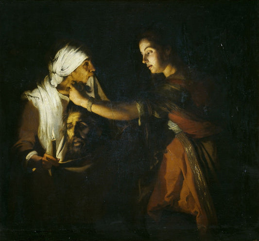 Judith with the Head of Holophernes, vintage artwork by Adam de Coster, 12x8" (A4) Poster